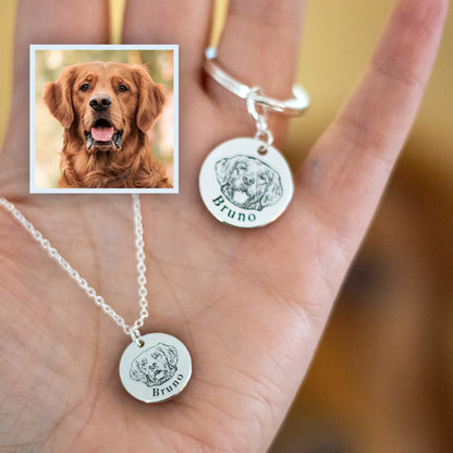 Pendentif photo personnalisé avec le visage de votre animal