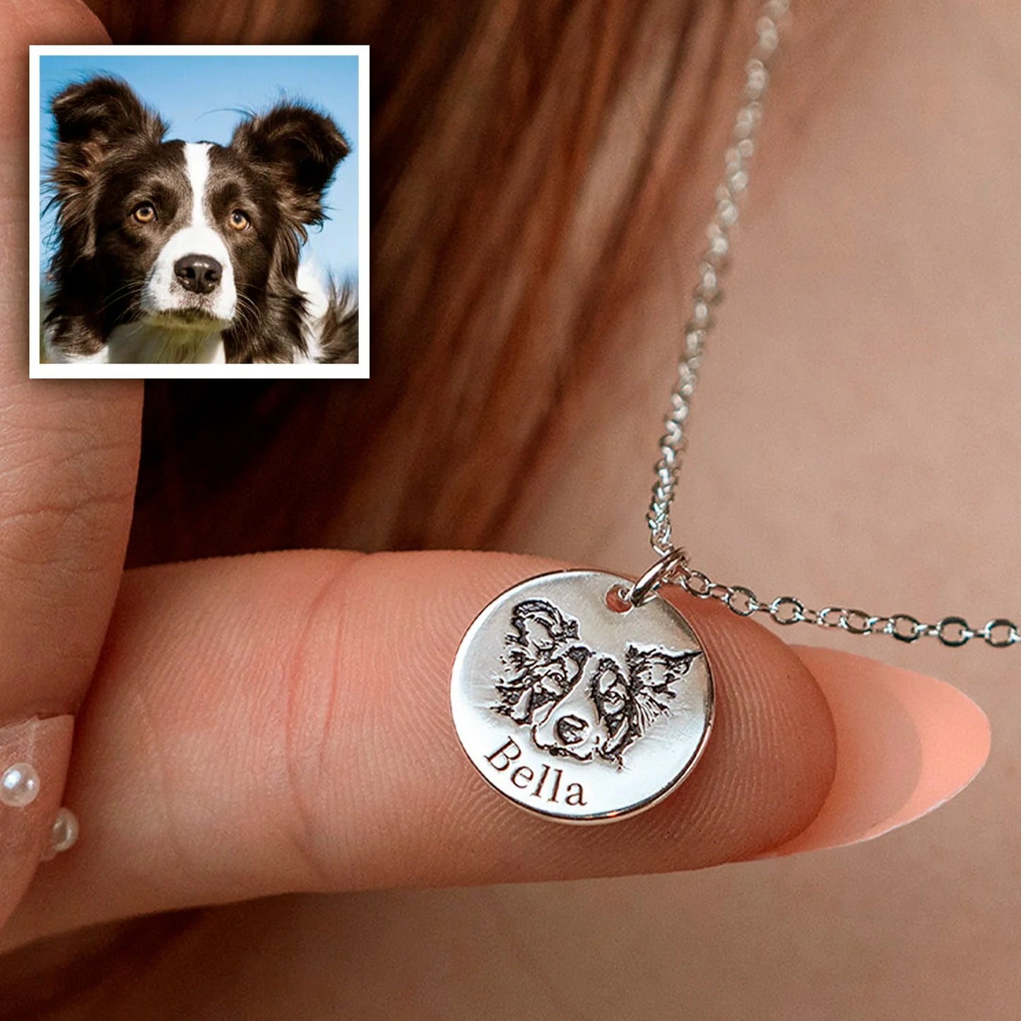 Pendentif photo personnalisé avec le visage de votre animal